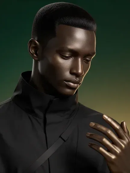 AI-generated studio portrait of fictional sample model Zion