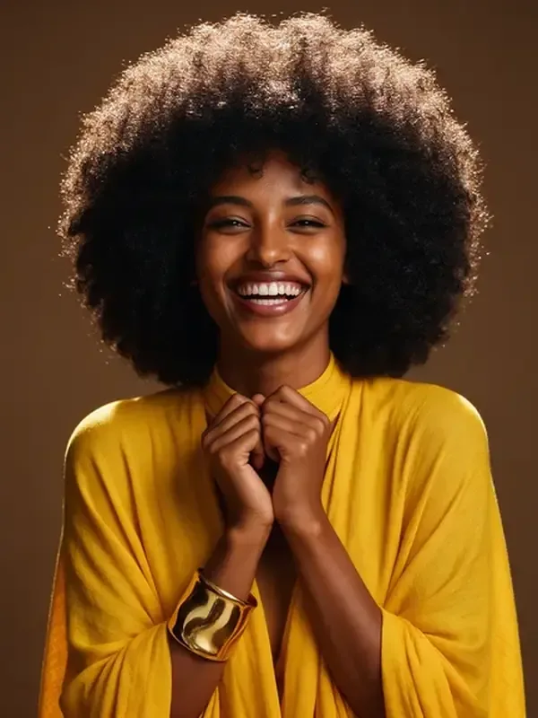 AI-generated studio portrait of fictional sample model Liya B.
