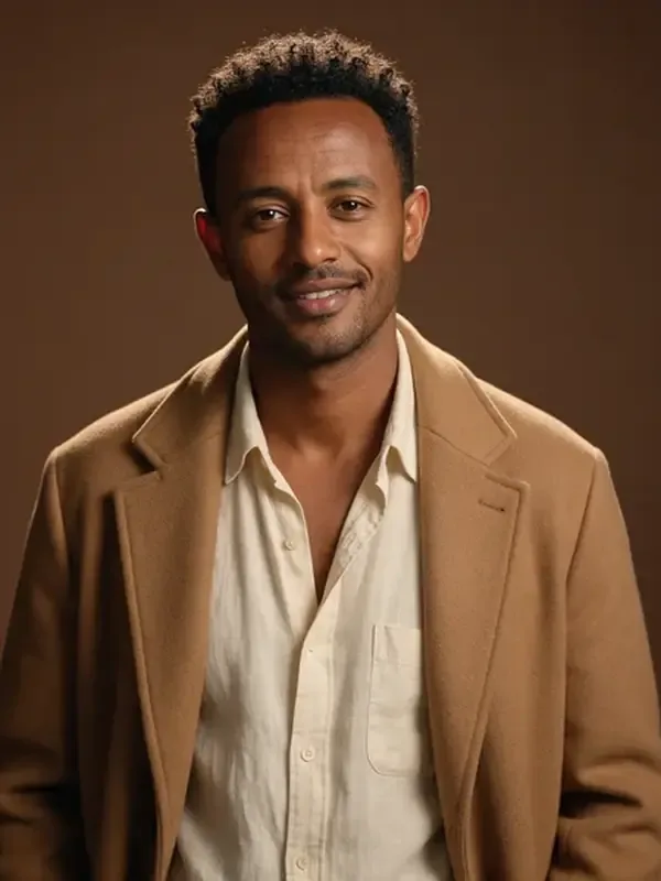AI-generated studio portrait of fictional sample model Natnael Y.