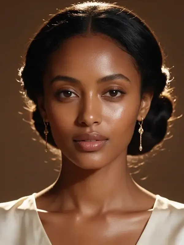 AI-generated studio portrait of fictional sample model Selam A.