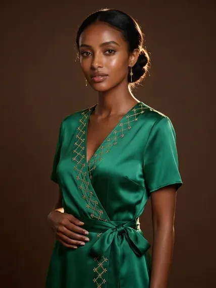 AI-generated sample ad: Selam A. with Dress