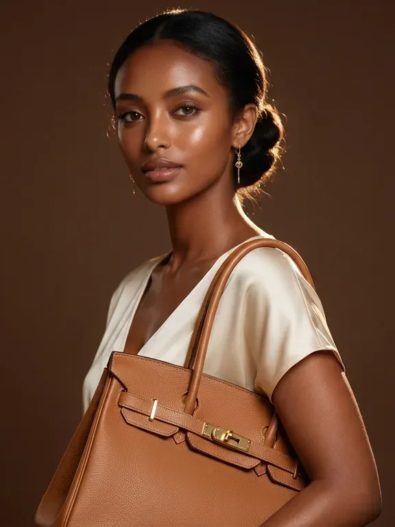 AI-generated sample ad: Selam A. with Handbag