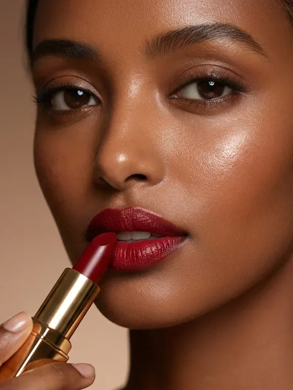 AI-generated sample ad: Selam A. with Lipstick